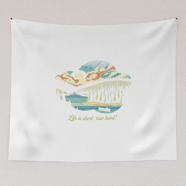 Item preview, Life is Short, Row Hard - Nature Scene Print for Serene Inspiration designed and sold by Stardust4ever.