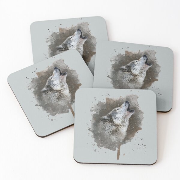Item preview, Wolf Howling Watercolor designed and sold by antonietta40.