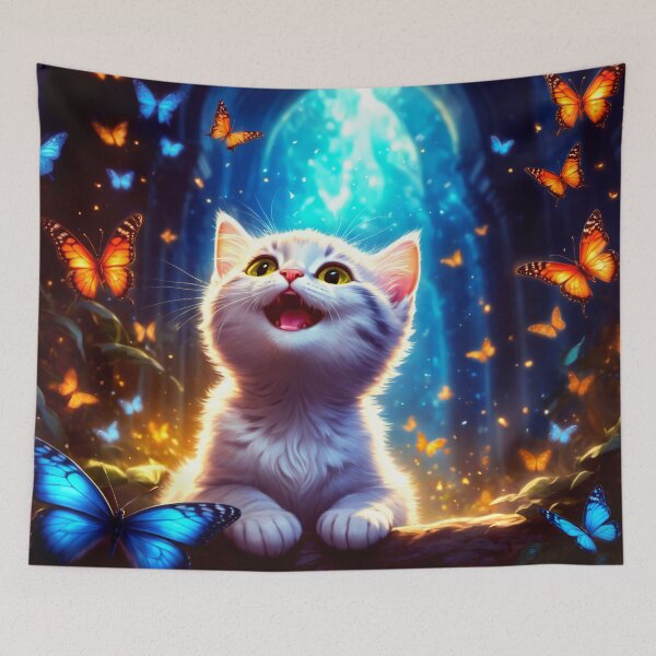 Item preview, Kittens Love Butterflies designed and sold by Lava Tigers Art.