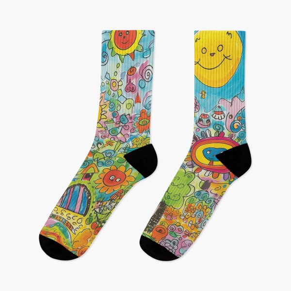 Item preview, Child Drawing Kid Children Doodle Imagination Creativity Freedom Expression Love Sun Animals Trees Colorful Flowers designed and sold by Sarcastic Narwhal.