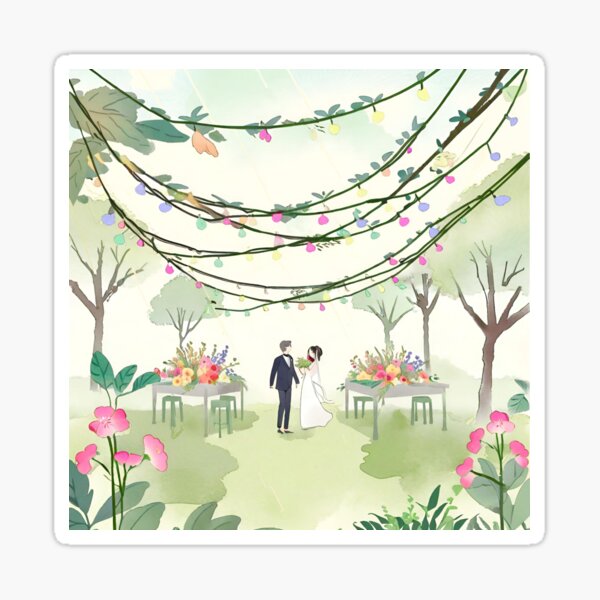 Item preview, Wedding in Springtime with Blossoms and Greenery designed and sold by woohoohoo.