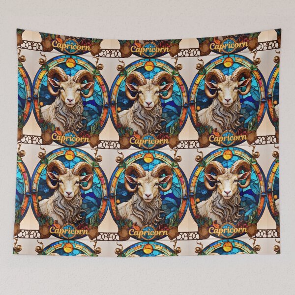 Artikelvorschau, Sternzeichen Steinbock, Buntglas entworfen und verkauft von ZodiacWonders.