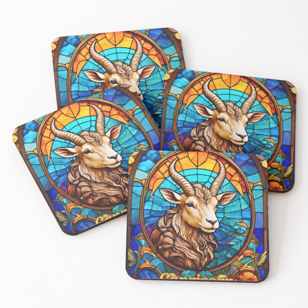 Item preview, Capricorn Zodiac, stained glass designed and sold by ZodiacWonders.