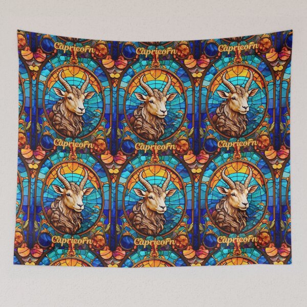 Item preview, Capricorn Zodiac, stained glass designed and sold by ZodiacWonders.