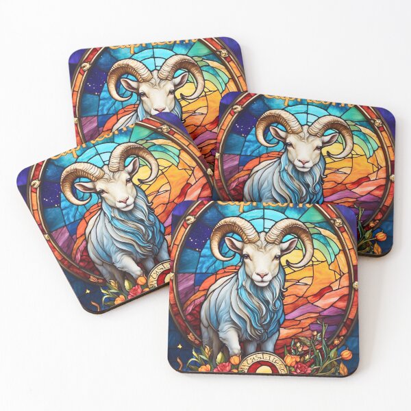 Artikelvorschau, Sternzeichen Steinbock, Buntglas entworfen und verkauft von ZodiacWonders.