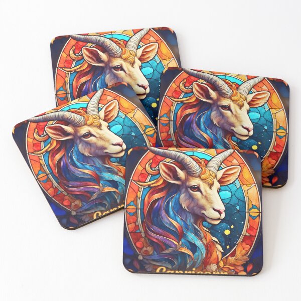 Artikelvorschau, Sternzeichen Steinbock, Buntglas entworfen und verkauft von ZodiacWonders.