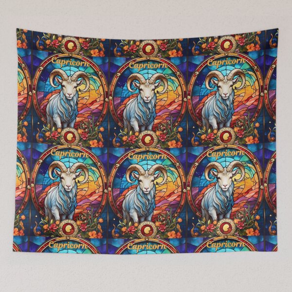 Artikelvorschau, Sternzeichen Steinbock, Buntglas entworfen und verkauft von ZodiacWonders.