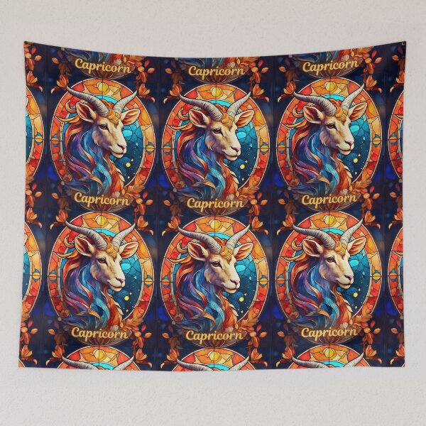 Item preview, Capricorn Zodiac, stained glass designed and sold by ZodiacWonders.