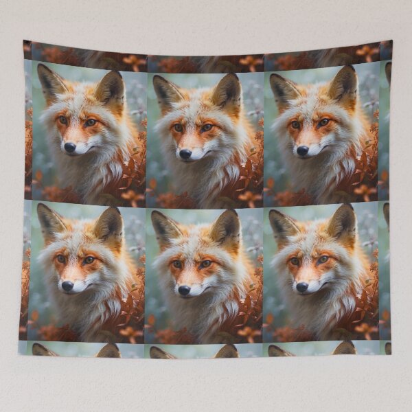 Artikelvorschau, Fuchsporträt. fuchsweißes Fell entworfen und verkauft von FoxVibes.
