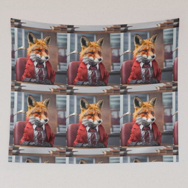 Artikelvorschau, Fuchsporträt. Fuchs trägt Krawatte entworfen und verkauft von FoxVibes.