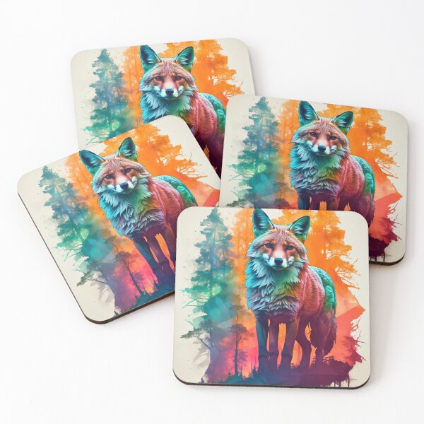 Artikelvorschau, Fuchsporträt. Fuchs-Silhouette-Wald entworfen und verkauft von FoxVibes.