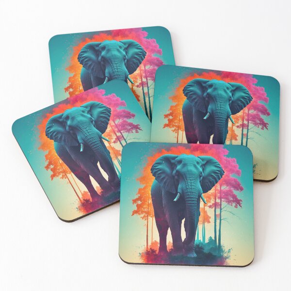 Item preview, Elephant Portrait. elephant silhouette floral designed and sold by ElephantVibes.