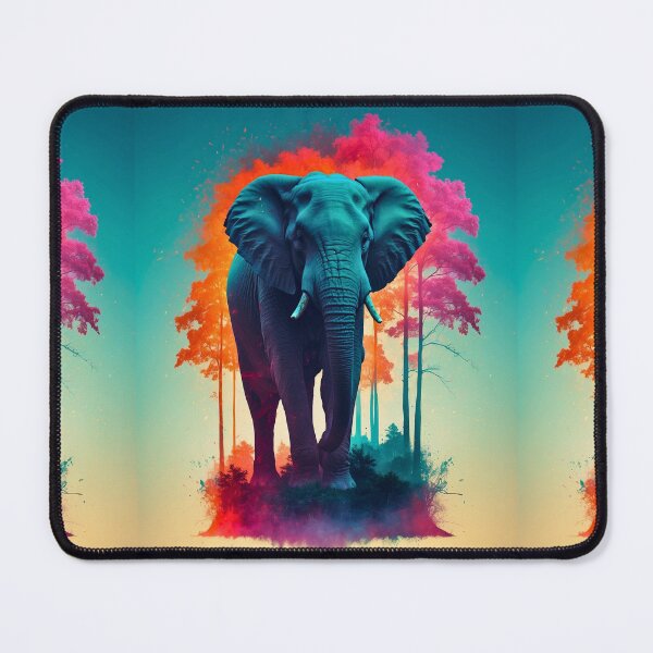 Item preview, Elephant Portrait. elephant silhouette floral designed and sold by ElephantVibes.