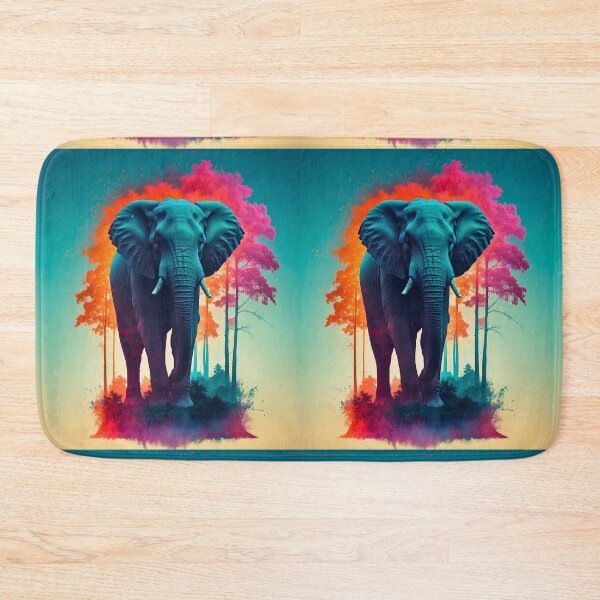 Item preview, Elephant Portrait. elephant silhouette floral designed and sold by ElephantVibes.
