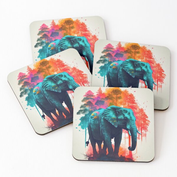 Item preview, Elephant Portrait. elephant silhouette floral designed and sold by ElephantVibes.