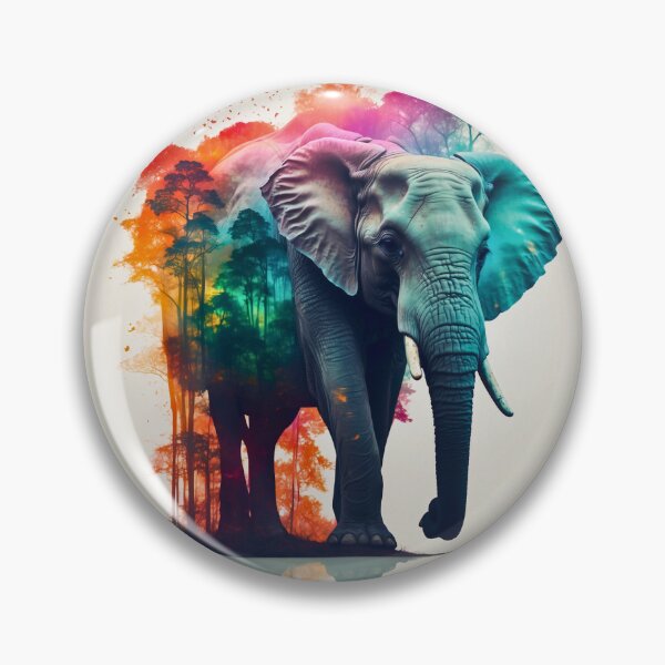 Item preview, Elephant Portrait. elephant silhouette floral designed and sold by ElephantVibes.