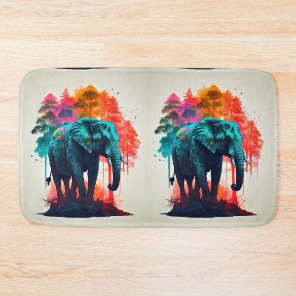 Item preview, Elephant Portrait. elephant silhouette floral designed and sold by ElephantVibes.