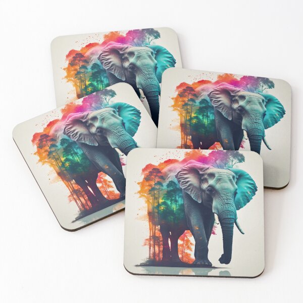 Item preview, Elephant Portrait. elephant silhouette floral designed and sold by ElephantVibes.
