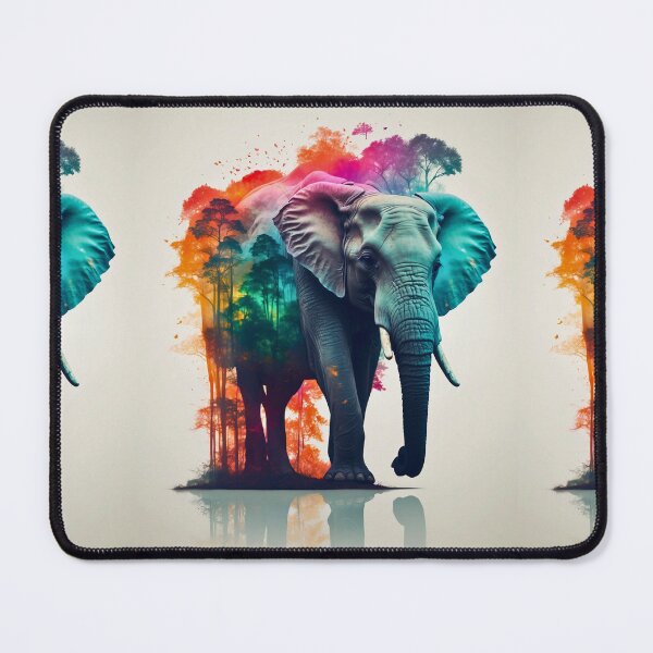 Item preview, Elephant Portrait. elephant silhouette floral designed and sold by ElephantVibes.