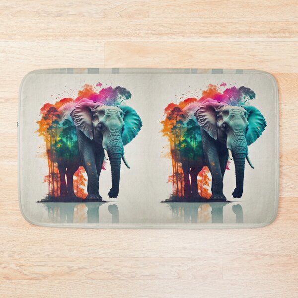 Item preview, Elephant Portrait. elephant silhouette floral designed and sold by ElephantVibes.