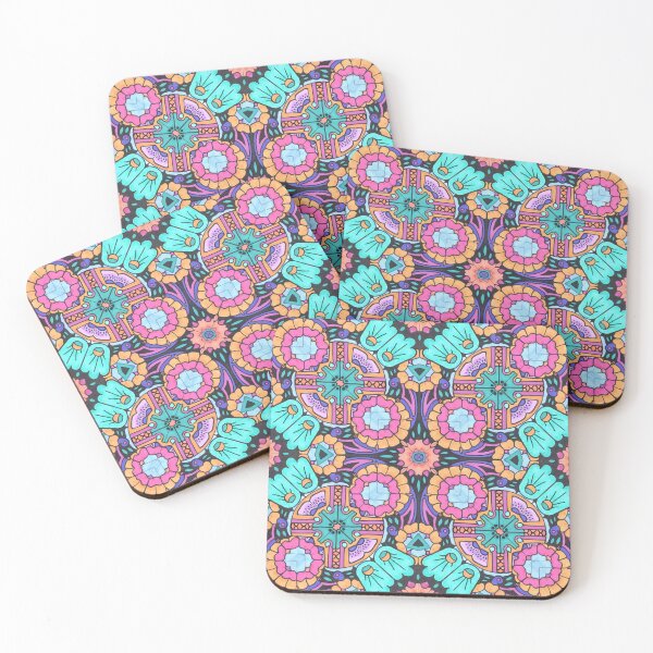 Item preview, lotuSquare. floral, ornamental hand drawn.all over.pattern designed and sold by Soulape.