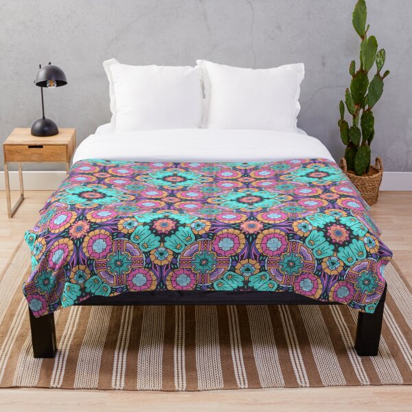 Item preview, lotuSquare. floral, ornamental hand drawn.all over.pattern designed and sold by Soulape.