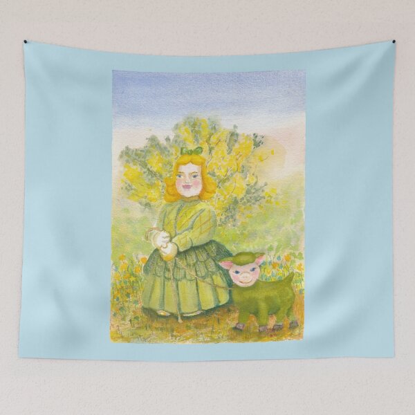 Item preview, Shepherdess and Lamb Watercolour designed and sold by STHoganArtist.