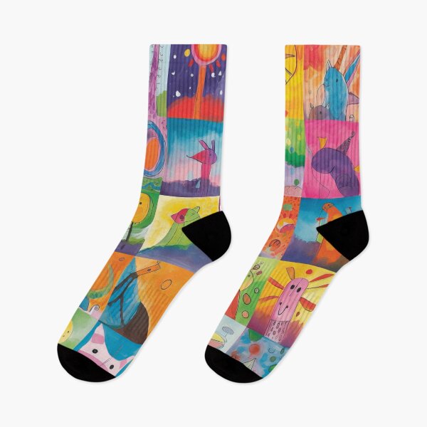 Item preview, Child Drawing Kid Children Doodle Imagination Creativity Freedom Expression Love Sun Animals Trees Colorful Birds designed and sold by Sarcastic Narwhal.