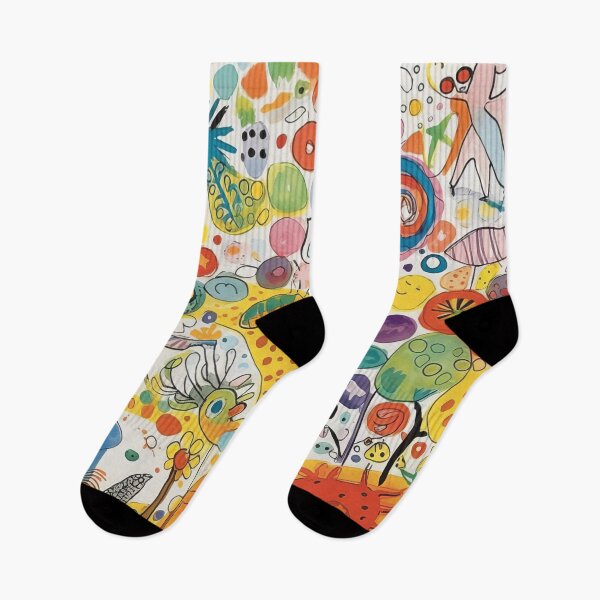 Item preview, Child Drawing Kid Children Doodle Imagination Creativity Freedom Expression Love Sun Animals Trees Colorful Birds designed and sold by Sarcastic Narwhal.