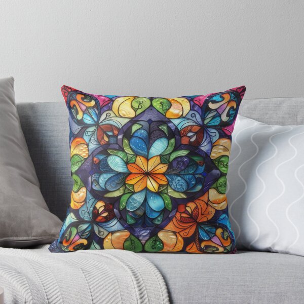 Item preview, Colorful, beautiful boho patterned stained glass with vibrant colors and intricate details. designed and sold by PrettyPinkSkies.