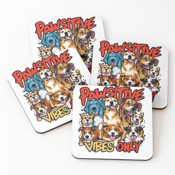 Item preview, Pawsitive Vibes Only Cute and Funny Puppies Pun designed and sold by Delusion Tees.