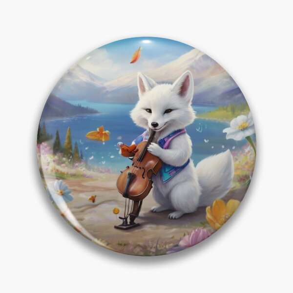 Item preview, White fox plays the cello designed and sold by Artbellachi.