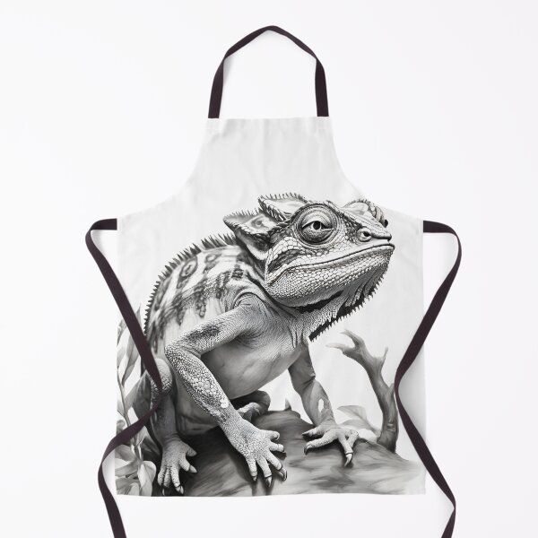 Item preview, Black and white Chameleon pencil drawing designed and sold by Pencil-Art.