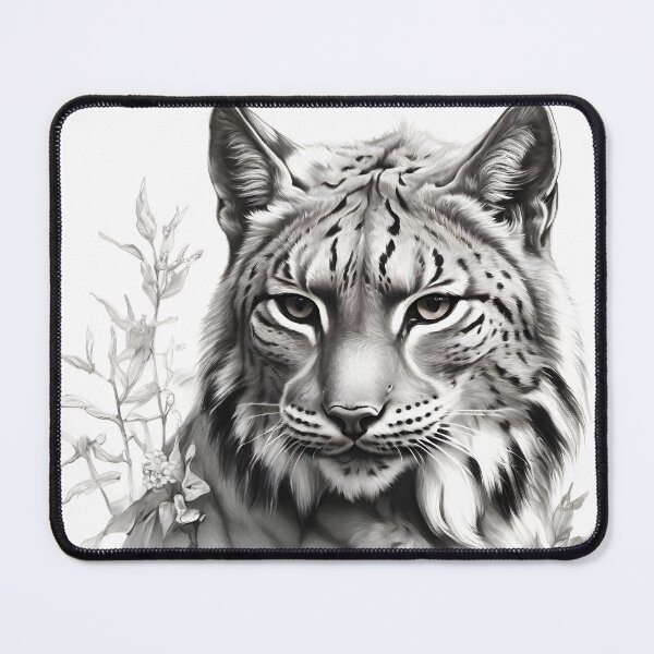 Item preview, Black and white pencil drawing of a lynx  designed and sold by Pencil-Art.