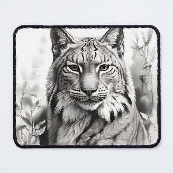 Item preview, Black and white pencil drawing of a lynx  designed and sold by Pencil-Art.