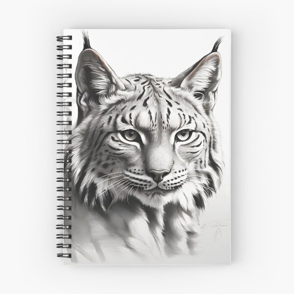Item preview, Black and white pencil drawing of a lynx  designed and sold by Pencil-Art.