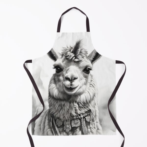 Item preview, Black and white pencil drawing of a llama designed and sold by Pencil-Art.
