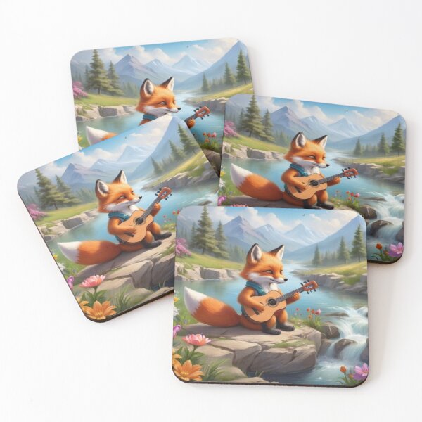 Item preview, Guitarist red fox in spring designed and sold by Artbellachi.