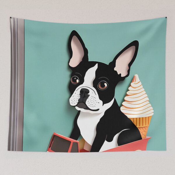 Aperçu de l'œuvre Copy of Copy of Copy of Copy of Copy of Copy of Copy of Copy of Copy of Copy of A Cute Whimsical Boston Terrier créée et vendue par Hall-O-Gram.