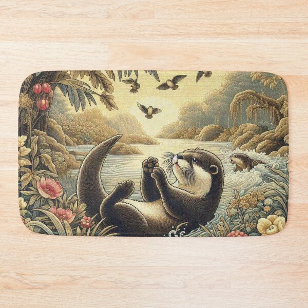 Item preview, Cute Otters Playing in the River designed and sold by Illuministique.