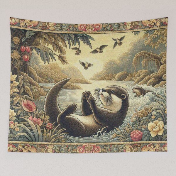 Item preview, Cute Otters Playing in the River designed and sold by Illuministique.