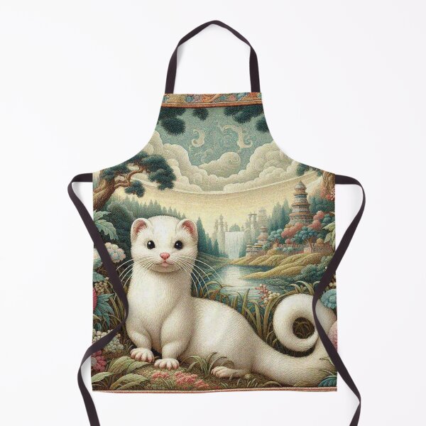 Item preview, Elegant White Weasel in Floral Forest designed and sold by Illuministique.