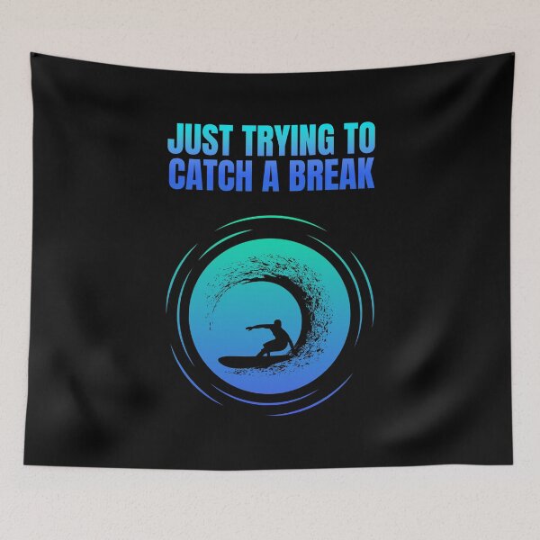 Item preview, Just Trying To Catch A Break. Surfing Silhouette Blue Black designed and sold by Artography Designs.