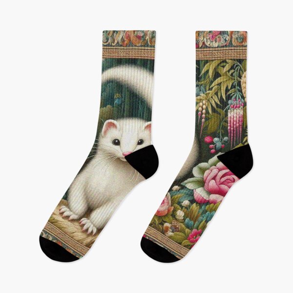 Item preview, Beautiful White Weasel in Flower Garden designed and sold by Illuministique.