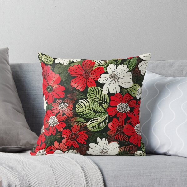 Item preview, Cute Vintage Floral Pattern- Sunflower- Green Red designed and sold by RoyalStarsPatts.