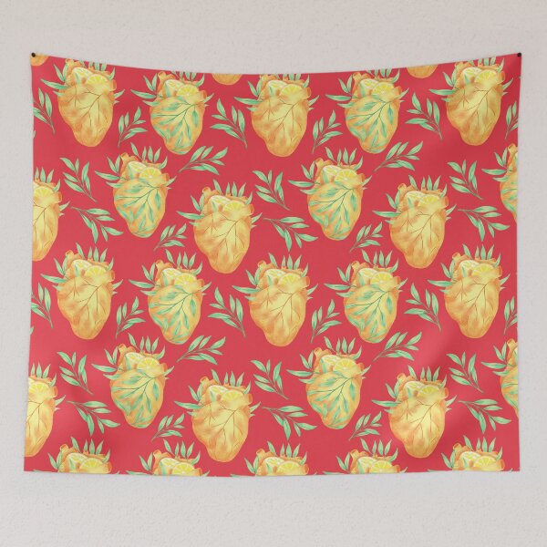 Item preview, Anatomical heart pattern on red designed and sold by pinkyfish1010.
