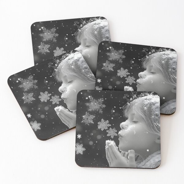Item preview, Enchanting girl enjoying magical snowfall designed and sold by Artessie.