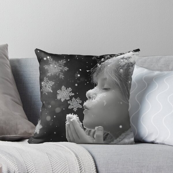 Item preview, Enchanting girl enjoying magical snowfall designed and sold by Artessie.