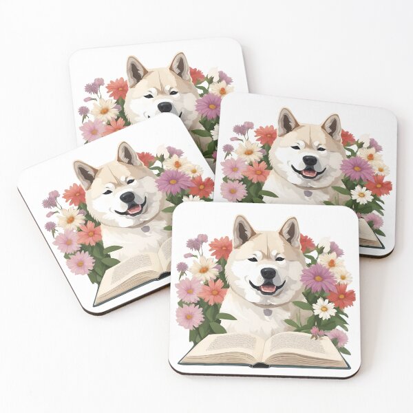 Item preview, Florisitc flowers Dog Akita Inu designed and sold by GoodyPaws.