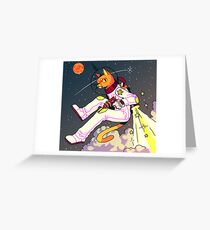 Tarjeta de felicitación Espacio Cat Print